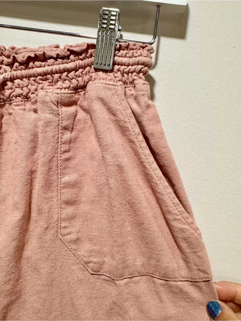 Ci Sono Pink Linen Blend Wide Leg Drawstring Pants Size M